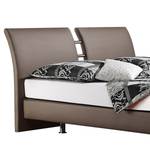 Boxspringbett Cavan Kunstleder Kunstleder - Taupe - 140 x 200cm - Bonellfederkernmatratze - H3