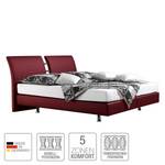 Boxspringbett Cavan Kunstleder Kunstleder - Bordeaux - 140 x 200cm - Tonnentaschenfederkernmatratze - H3