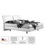 Boxspring Cavan kunstleer - Wit - 140 x 200cm - Ton-pocketveringmatras - H3 medium