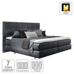 Boxspringbett Couture I Webstoff - Anthrazit - 180 x 200cm - H2