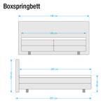 Boxspringbett Couture I Webstoff - Anthrazit - 180 x 200cm - H2