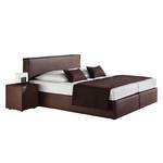 Boxspringbett Cyra Kunstleder Braun - 200 x 200cm - Tonnentaschenfederkernmatratze - H2