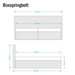 Boxspringbett Cyra Kunstleder Braun - 200 x 200cm - Bonellfederkernmatratze - H3