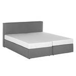 Boxspring Cyra I geweven stof - Grijs - 200 x 200cm - Koudschuimmatras - H2 zacht