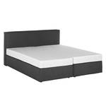 Lit boxspring Cyra I Tissu - Anthracite - 200 x 200cm - Matelas à ressorts bombés ensachés - D3 medium