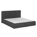 Boxspring Cyra I geweven stof - Antraciet - 200 x 200cm - Koudschuimmatras - H2 zacht