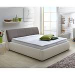 Boxspring Inside Polsterbett Delight inklusive Topper - Kunstleder Beige/Stoff Cappuccino