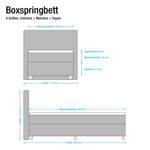 Lit boxspring Deluxe Night Tissu - Ecru - 100 x 200cm - D2 souple