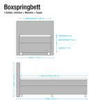 Lit boxspring Deluxe Night 180 x 200 cm Textile marron - Noir - 100 x 200cm - D2 souple