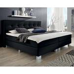 Boxspringbett Deluxe Night Webstoff - Schwarz - 100 x 200cm - H3