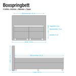 Lit boxspring Deluxe Night 180 x 200 cm Textile marron - Ecru - 140 x 200cm - D3 medium