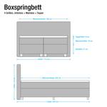 Lit boxspring Deluxe Night 180 x 200 cm - Textile marron - Marron - 160 x 200cm - D2 souple