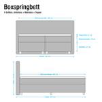 Lit boxspring Deluxe Night 180 x 200 cm Textile marron - Marron - 180 x 200cm - D2 souple