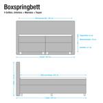 Lit boxspring Deluxe Night Tissu - Noir - 180 x 200cm - D2 souple