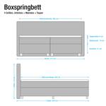 Boxspringbett Deluxe Night Webstoff - Schwarz - 200 x 200cm - H2