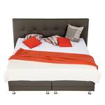 Boxspringbett Denver (motorisch verstellbar) - Echtleder - Braun - 140 x 200cm - H2