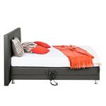 Boxspringbett Denver Echtleder Ohne Topper - Schwarz - 140 x 200cm - H2