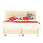 Boxspringbett Denver Echtleder - Ohne Topper - Beige - 140 x 200cm - H3