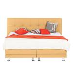 Boxspringbett Denver (motorisch verstellbar) - Echtleder - Gelb - 140 x 200cm - H3