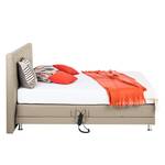 Boxspringbett Denver Echtleder - Ohne Topper - Schlamm - 140 x 200cm - H3