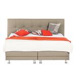 Boxspringbett Denver Echtleder - Ohne Topper - Schlamm - 140 x 200cm - H3