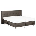 Boxspring Denver echt leer zonder topper - Bruin - 160 x 200cm - H2 zacht