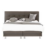 Boxspringbett Denver Echtleder - Ohne Topper - Braun - 160 x 200cm - H2