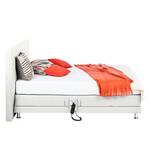 Boxspringbett Denver (motorisch verstellbar) - Echtleder - Weiß - 160 x 200cm - H2