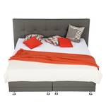 Boxspringbett Denver (motorisch verstellbar) - Echtleder - Grau - 160 x 200cm - H3