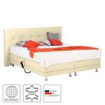 Boxspring Denver echt leer zonder topper - Beige - 180 x 200cm - H2 zacht