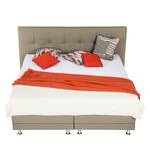 Boxspringbett Denver (motorisch verstellbar) - Echtleder - Schlamm - 180 x 200cm - H3