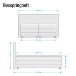 Boxspring Denver echt leer zonder topper - Lichtgroen - 160 x 200cm - H2 zacht