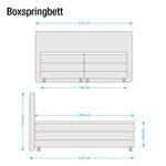 Boxspringbett Denver Echtleder - Ohne Topper - Beige - 180 x 200cm - H2