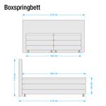 Boxspring Denver echt leer zonder topper - Geel - 180 x 200cm - H2 zacht
