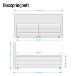 Boxspring Denver echt leer zonder topper - Beige - 200 x 200cm - H3 medium