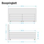 Boxspring Denver echt leer zonder topper - Zwart - 200 x 200cm - H3 medium