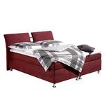 Lit boxspring Devon Avec surmatelas - Bordeaux - 180 x 200cm - Matelas de mousse froide - D3 medium