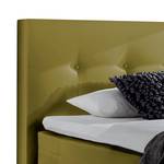 Lit boxspring Diamond Night Textile écru - 180 x 200 cm - Vert olive - 160 x 200cm - D3 medium