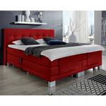 Lit boxspring Diamond Night Textile écru - 180 x 200 cm - Rouge - 160 x 200cm - D3 medium