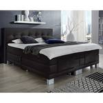 Lit boxspring Diamond Night Textile écru - 180 x 200 cm - Noir - 160 x 200cm - D3 medium