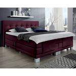 Boxspringbett Diamond Night Webstoff - Brombeere - 180 x 200cm - H3