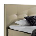 Boxspring Brilliant Night écru textile met motor - Beige - 180 x 200cm - H3 medium