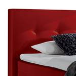 Boxspring Brilliant Night écru textile met motor - Rood - 200 x 200cm - H2 zacht