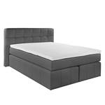 Lit boxspring Eastcoast Cuir synthétique - Gris - 140 x 200cm