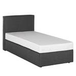 Lit boxspring Cyra I Tissu - Anthracite - 100 x 200cm - Matelas à ressorts bombés ensachés - D2 souple