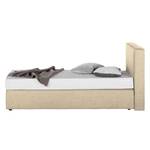 Lit boxspring Cyra I Tissu - Beige - 100 x 200cm - Matelas de mousse froide - D3 medium