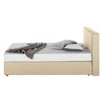 Boxspringbett Cyra I Webstoff - 200 x 200cm - H3 ab 80 kg - Kaltschaummatratze - Beige - Beige - 140 x 200cm - Kaltschaummatratze - H2