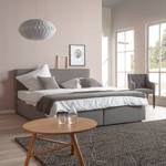 Boxspringbett Cyra I Webstoff - Grau - 140 x 200cm - Tonnentaschenfederkernmatratze - H2