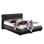 Boxspringbett Elay Kunstleder Schwarz - 140 x 200cm - Tonnentaschenfederkernmatratze - H2