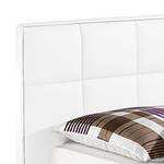 Lit boxspring Elay Cuir synthétique - Blanc - 160 x 200cm - Matelas à ressorts Bonnell - D2 souple